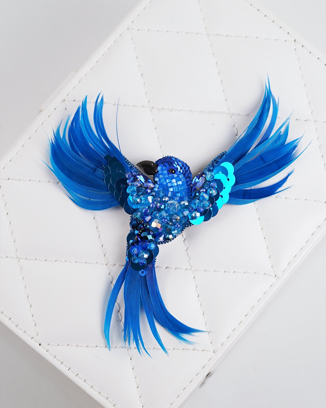 Aurora Bird Brooch - Aqua Blue - Image 2