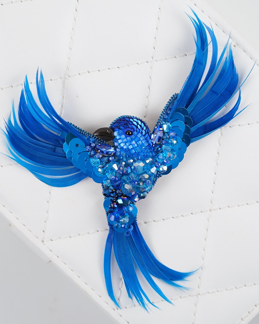 Aurora Bird Brooch - Aqua Blue - Image 9