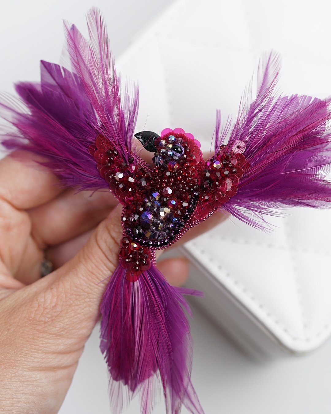 Aurora Bird Brooch – Deep Purple - Image 6