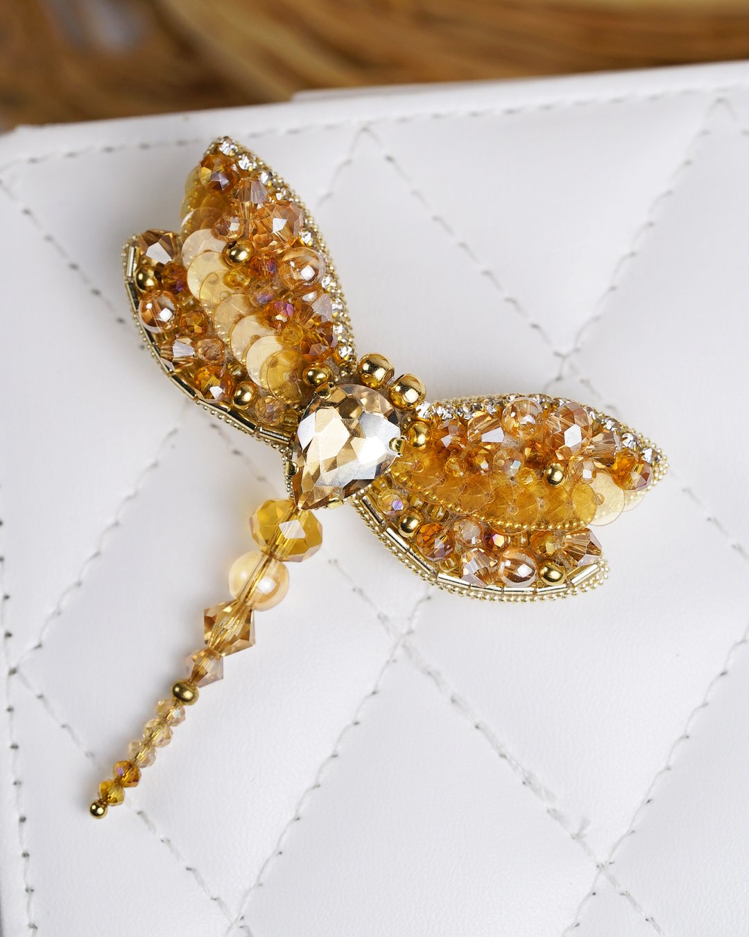 Dragonfly Brooch - Gold - Image 3