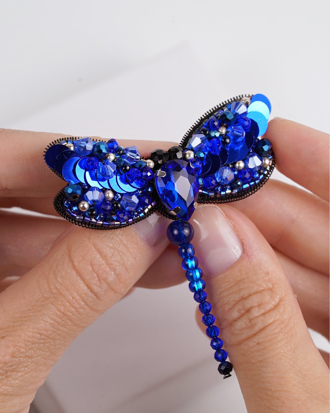 Dragonfly Brooch - Navy - Image 5