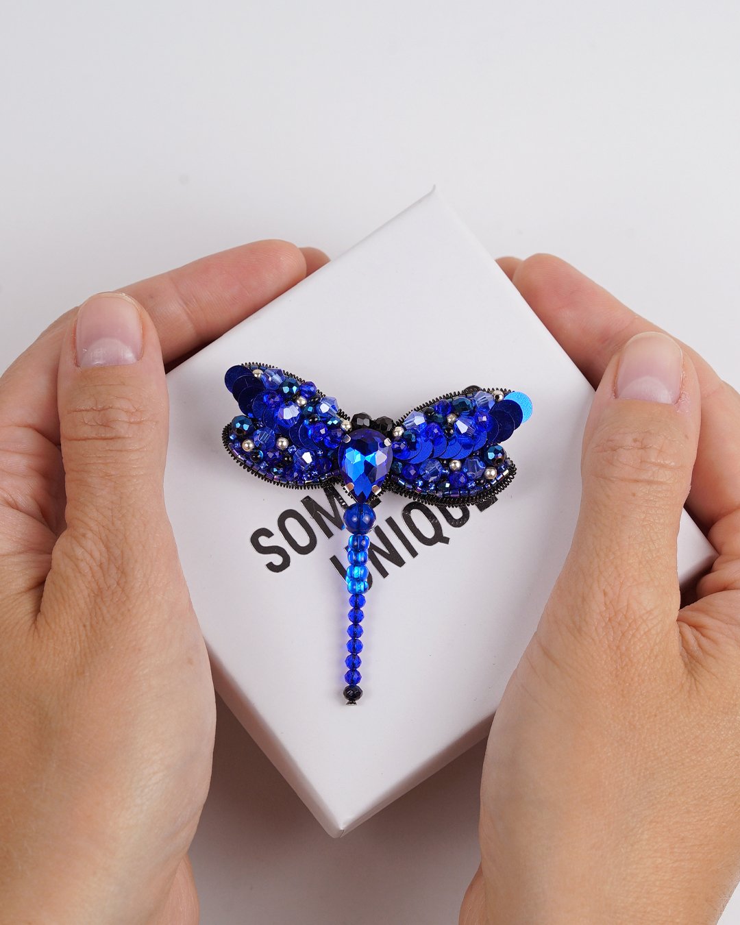 Dragonfly Brooch - Navy - Image 2