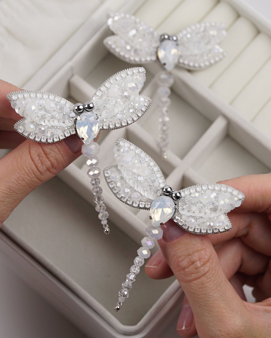 Dragonfly Brooch - White Opal - Image 6