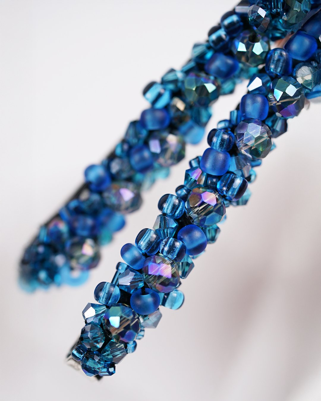 Aqua Blue Beaded Hair Clips - Image 12