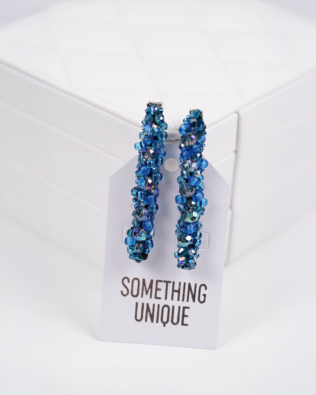 Aqua Blue Beaded Hair Clips - Image 8