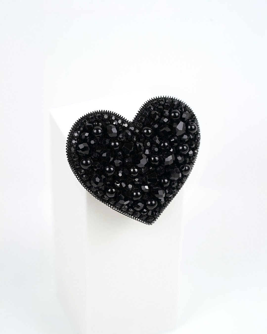Heart Beaded Brooch - Black - Image 13