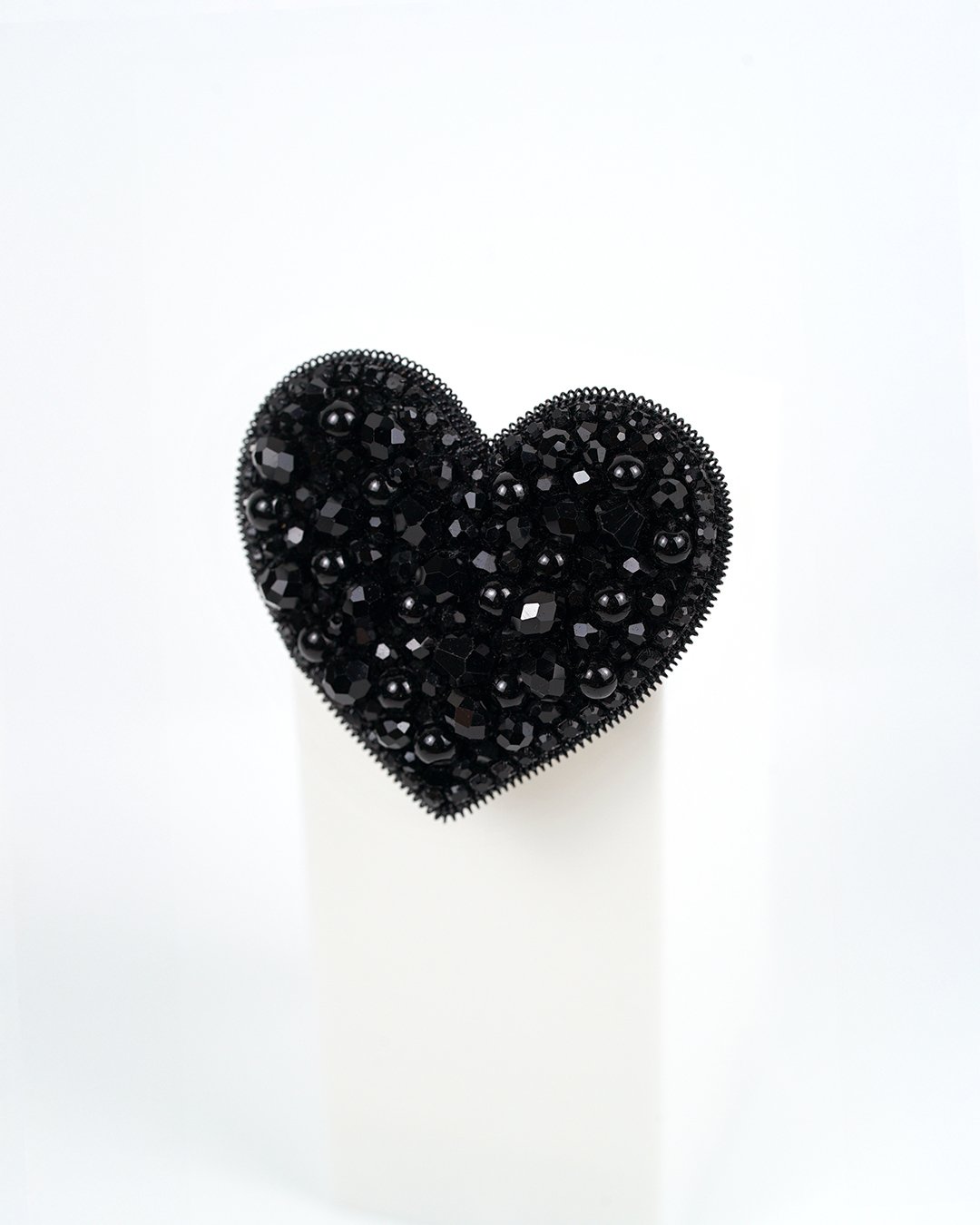 Heart Beaded Brooch - Black - Image 14