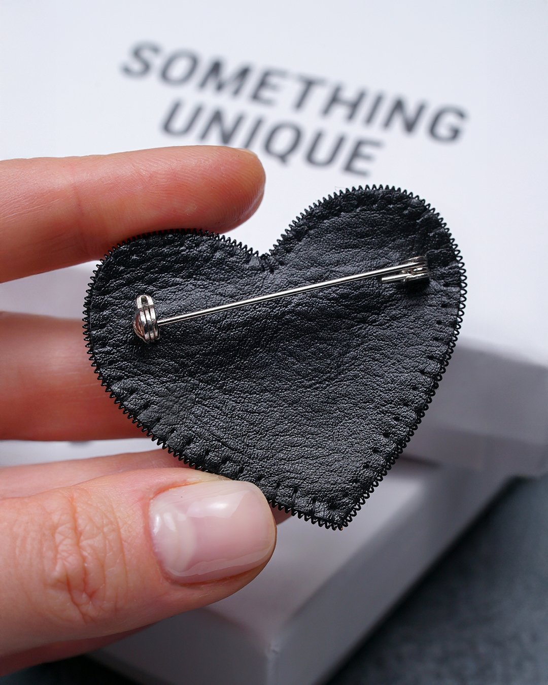 Heart Beaded Brooch - Black - Image 15