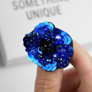 Flower Brooch - Navy Blue