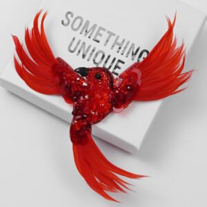 Aurora Bird Brooch - Red