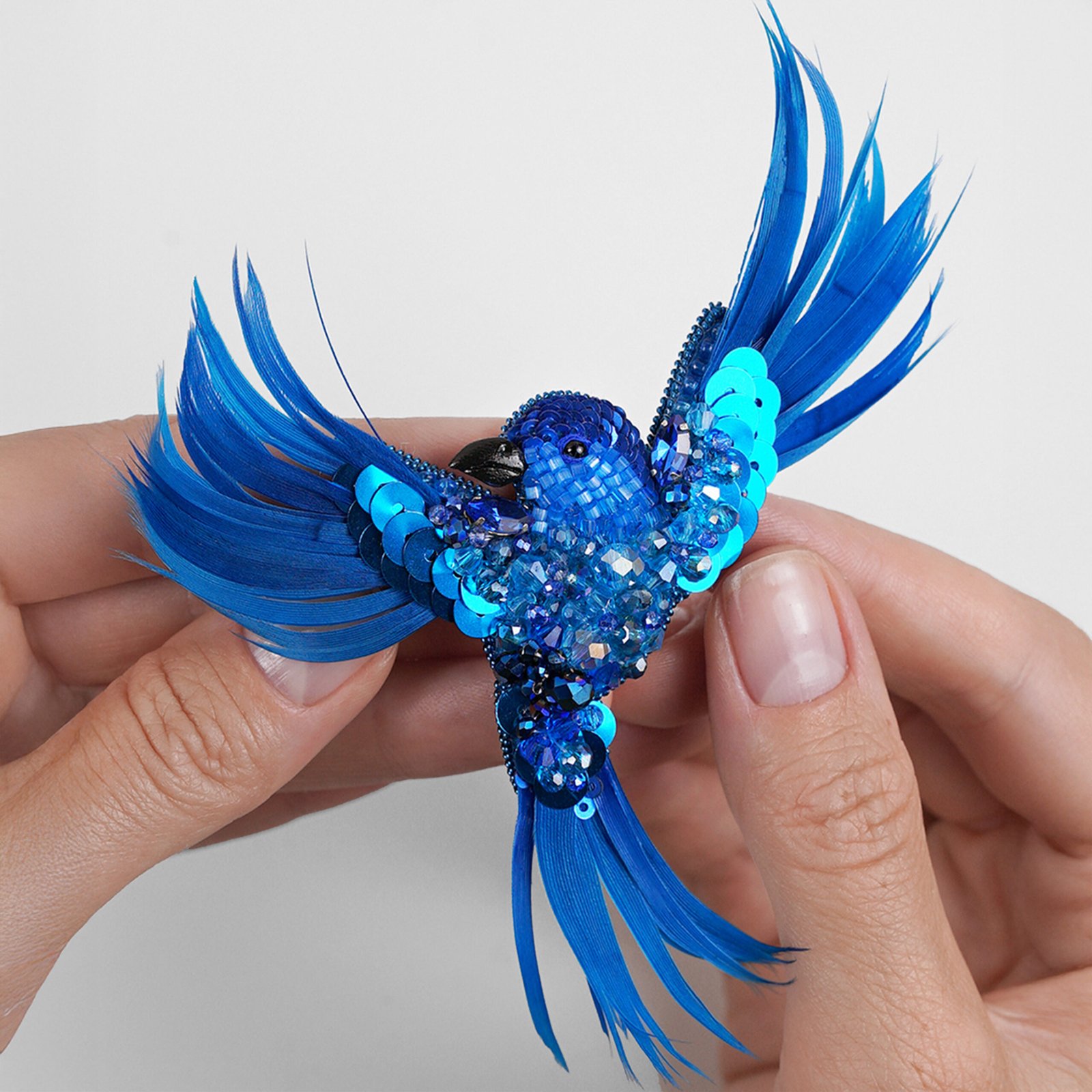 Aurora Bird Brooch - Aqua Blue