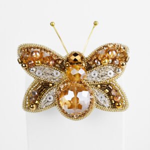 Honey Gold Butterfly Brooch