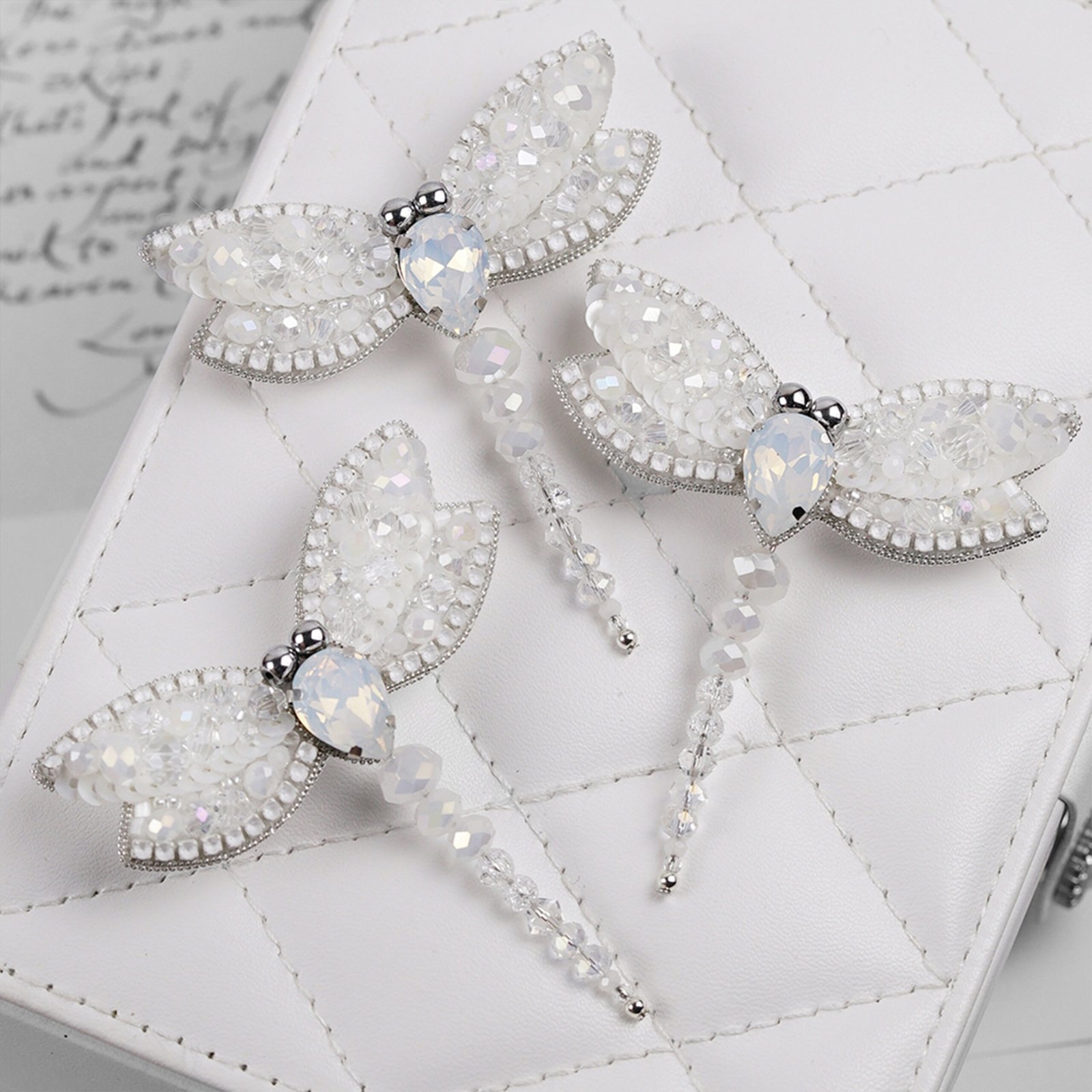 Dragonfly Brooch - White Opal