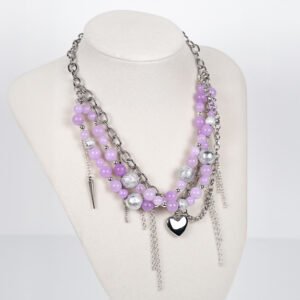 Rebel Chain Necklace – Lavender & Silver