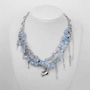Rebel Chain Necklace - Sky Blue Quartz