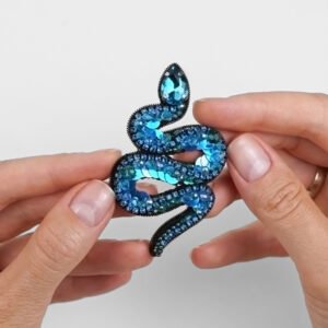 Snake Brooch - Aqua