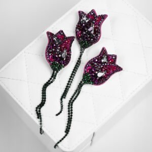 Deep Purple Tulip Brooch