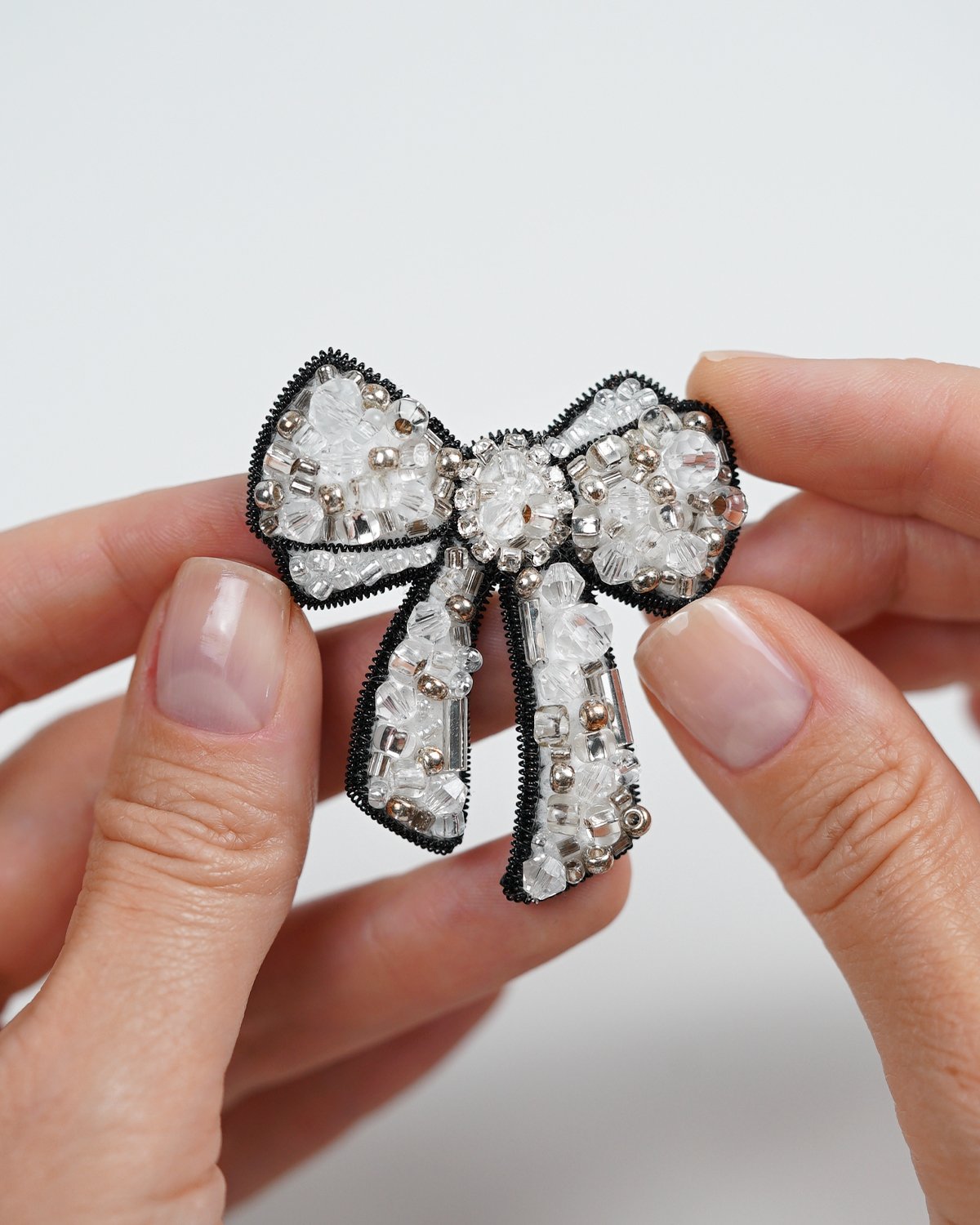 Bow Brooch - Silver White - Image 4