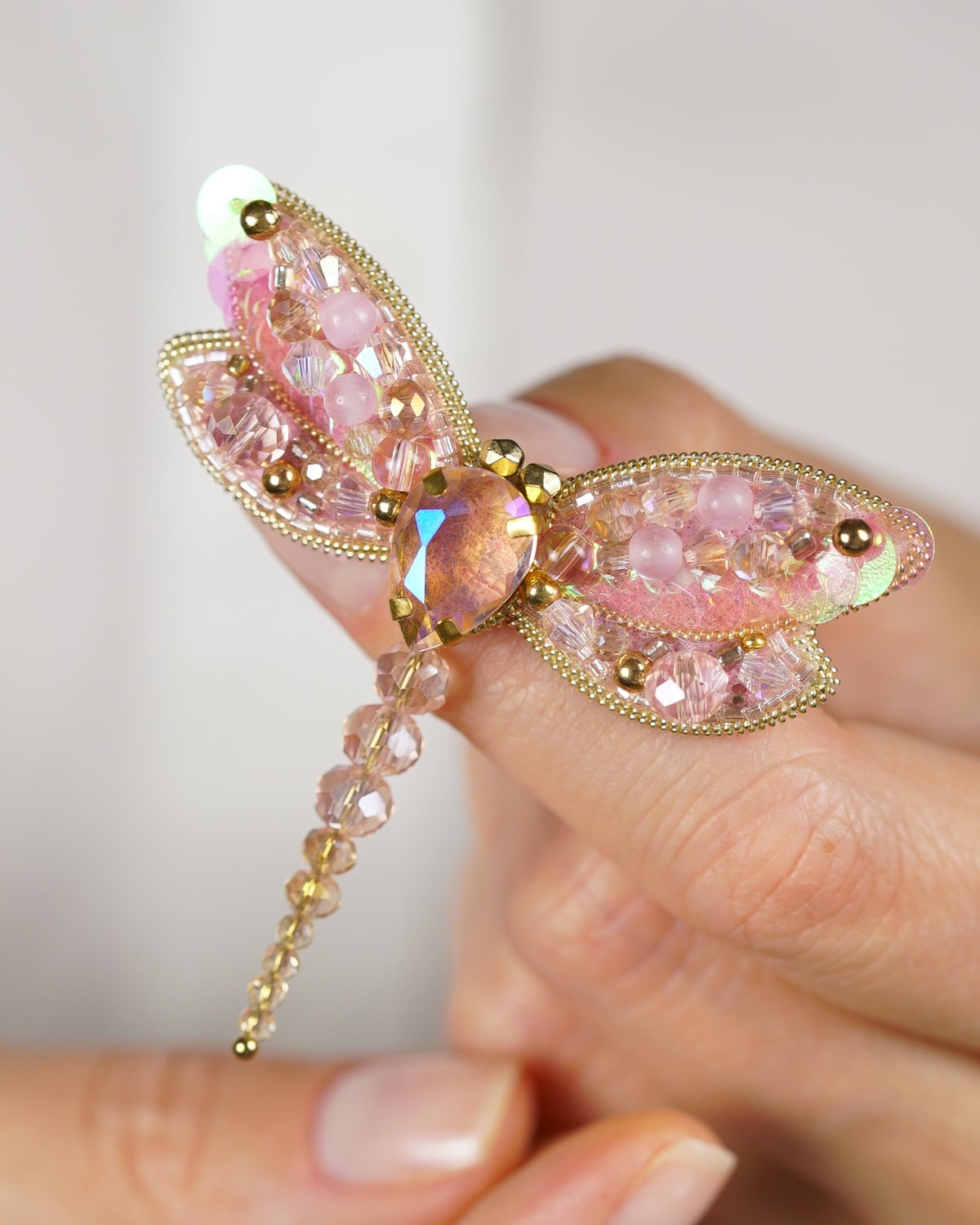 Dragonfly Brooch - Pink - Image 9