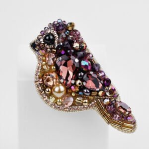 Amethyst Sparrow Brooch