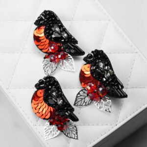 Bullfinch Bird Brooch