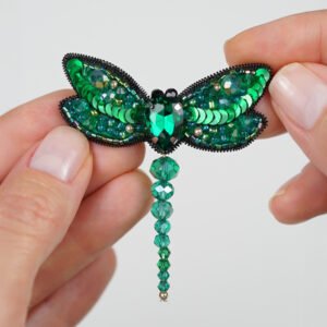 Dragonfly Brooch - Emerald