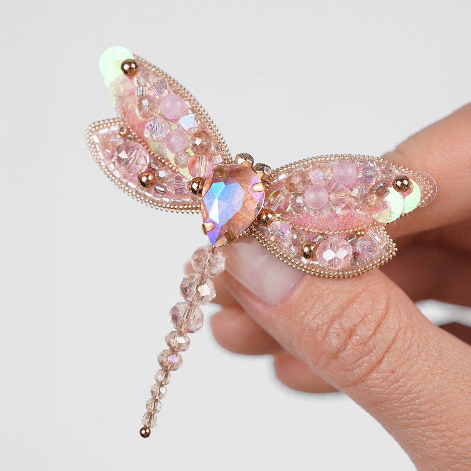 Dragonfly Brooch - Pink