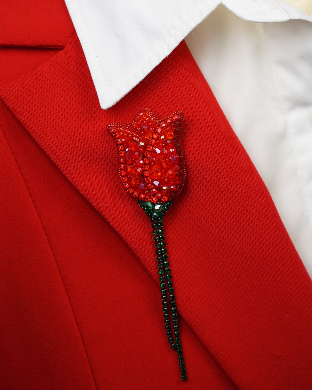 Red Tulip Brooch - Image 2
