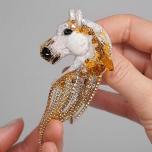 Gold Honey Horse Brooch
