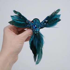 Aurora Bird Brooch - Teal (Big)