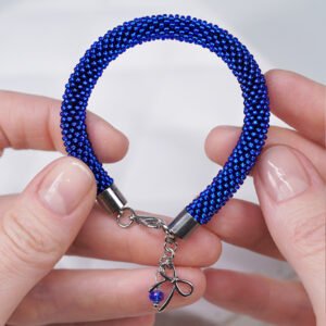 Sapphire Blue Crocheted Bracelet