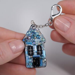 Blue House Keychain