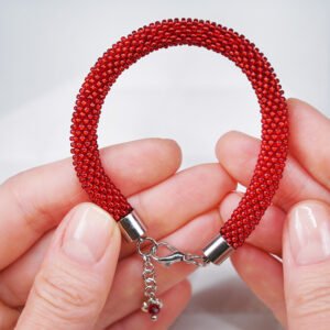 Red Crocheted Bracelet