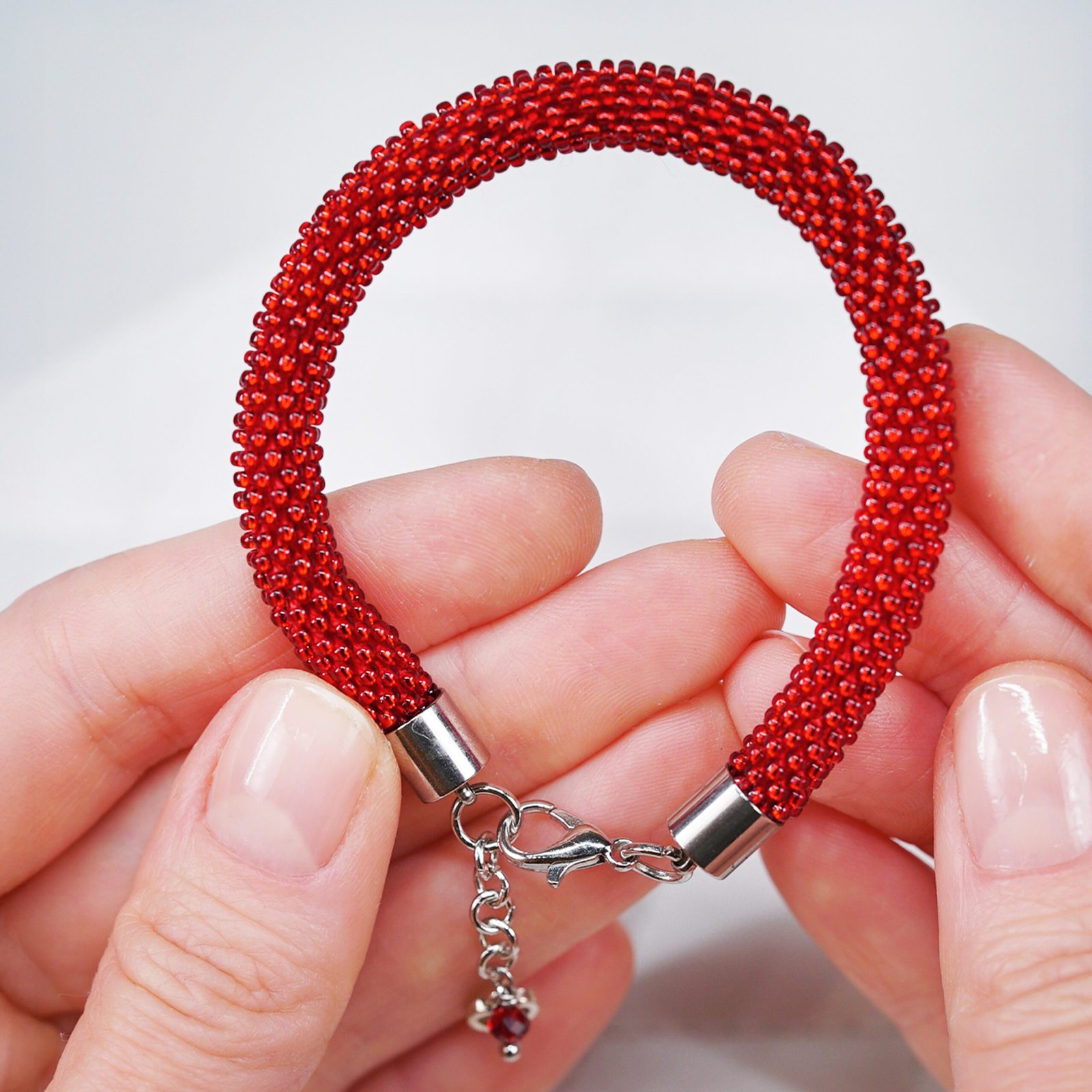 Red Crocheted Bracelet