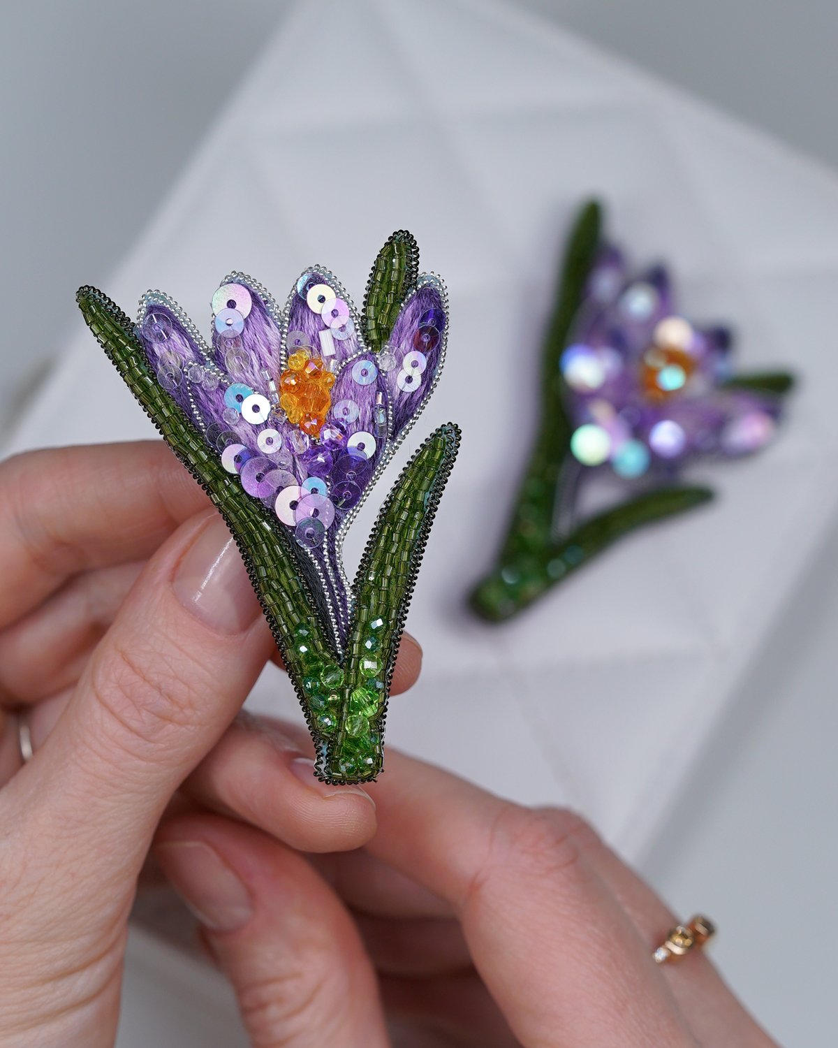 Crocus Flower Brooch - Image 6