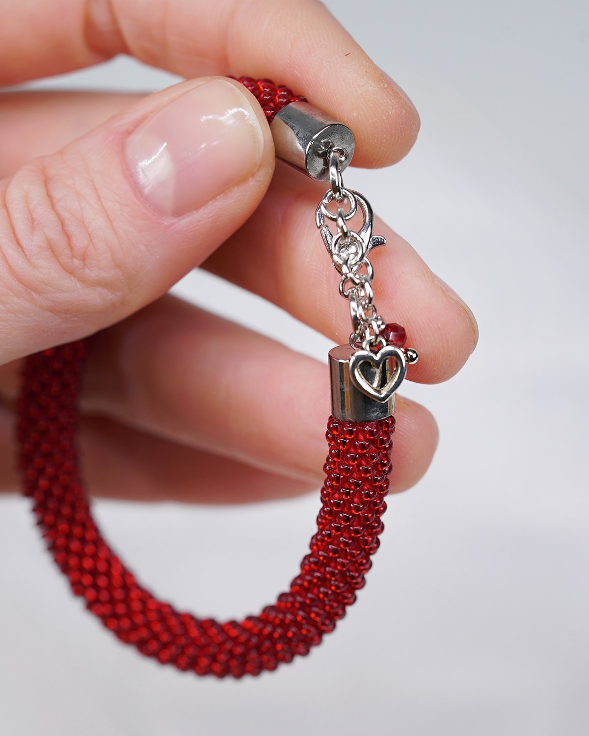 Red Crocheted Bracelet - Image 11