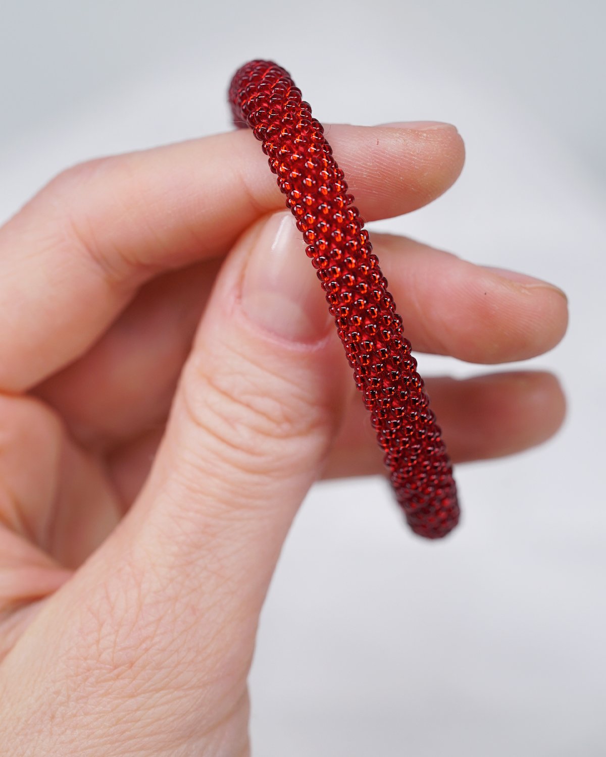Red Crocheted Bracelet - Image 10