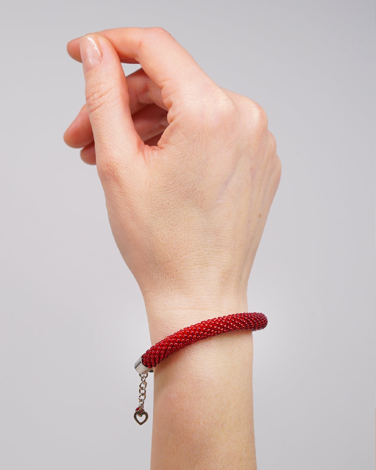 Red Crocheted Bracelet - Image 3
