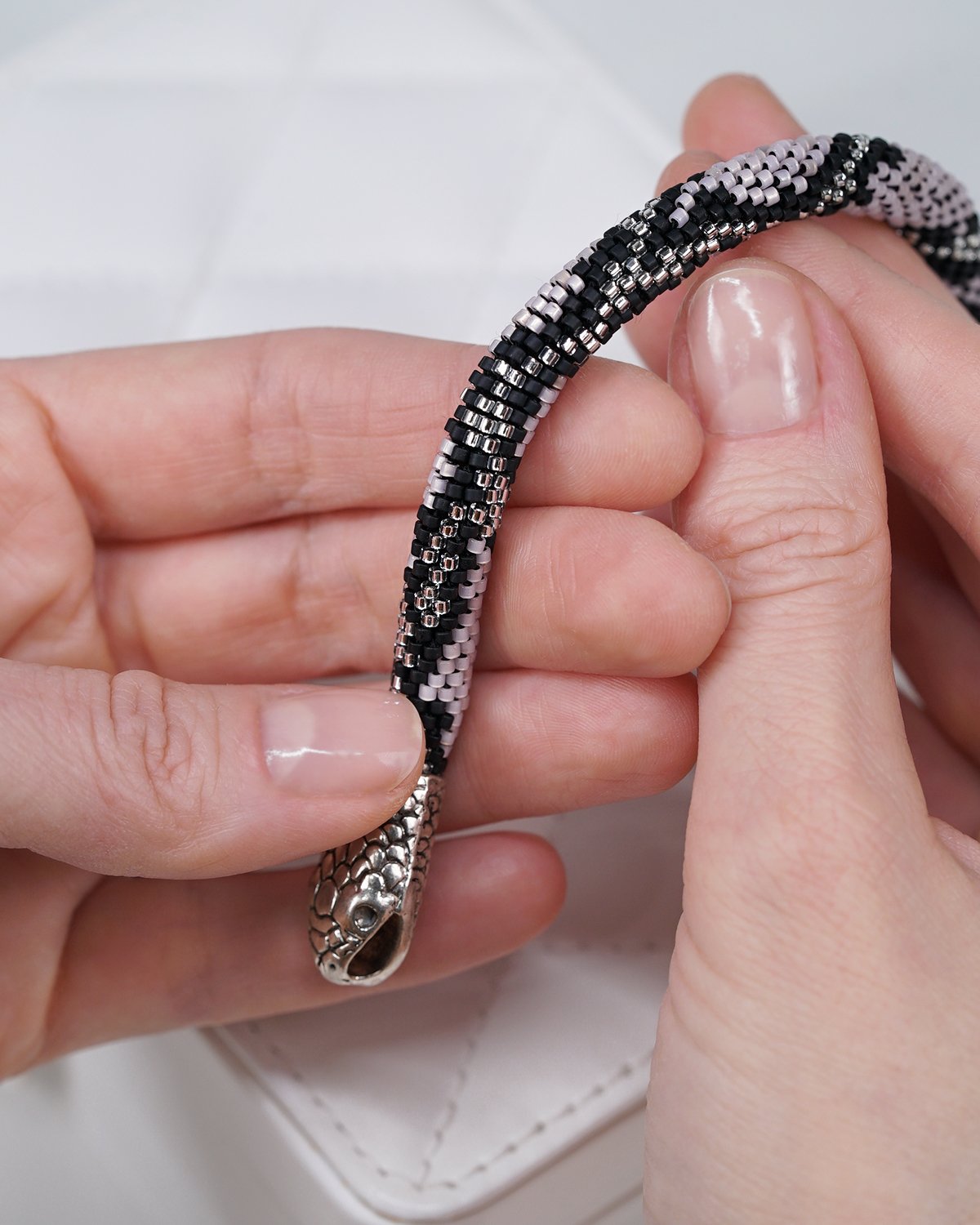 Dusty Pink Snake Bracelet - Image 4